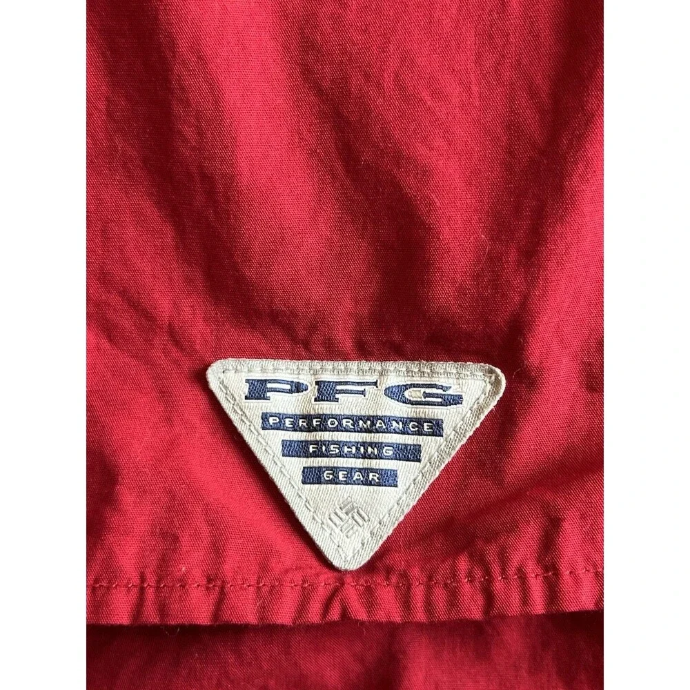 Columbia PFG Oklahoma Sooners Mens XXL Red Short Sleeve Fishing Shirt OU Logo